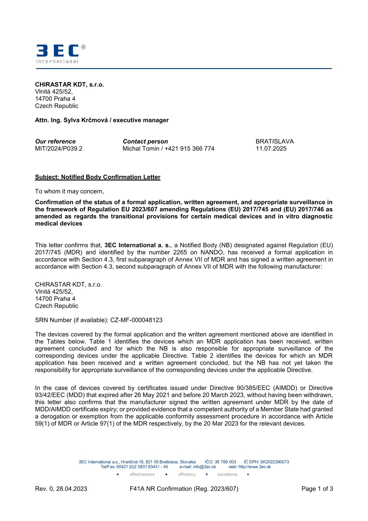 QCS Licence Chirastar KDT